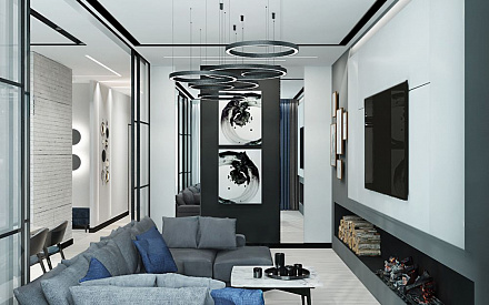 Дизайн интерьера гостиной в трёхкомнатной квартире 101 кв.м в современном стиле23