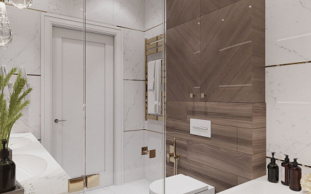 Дизайн интерьера ванной в 6-комнатной квартире 196 кв. м в стиле классика и прованс 16