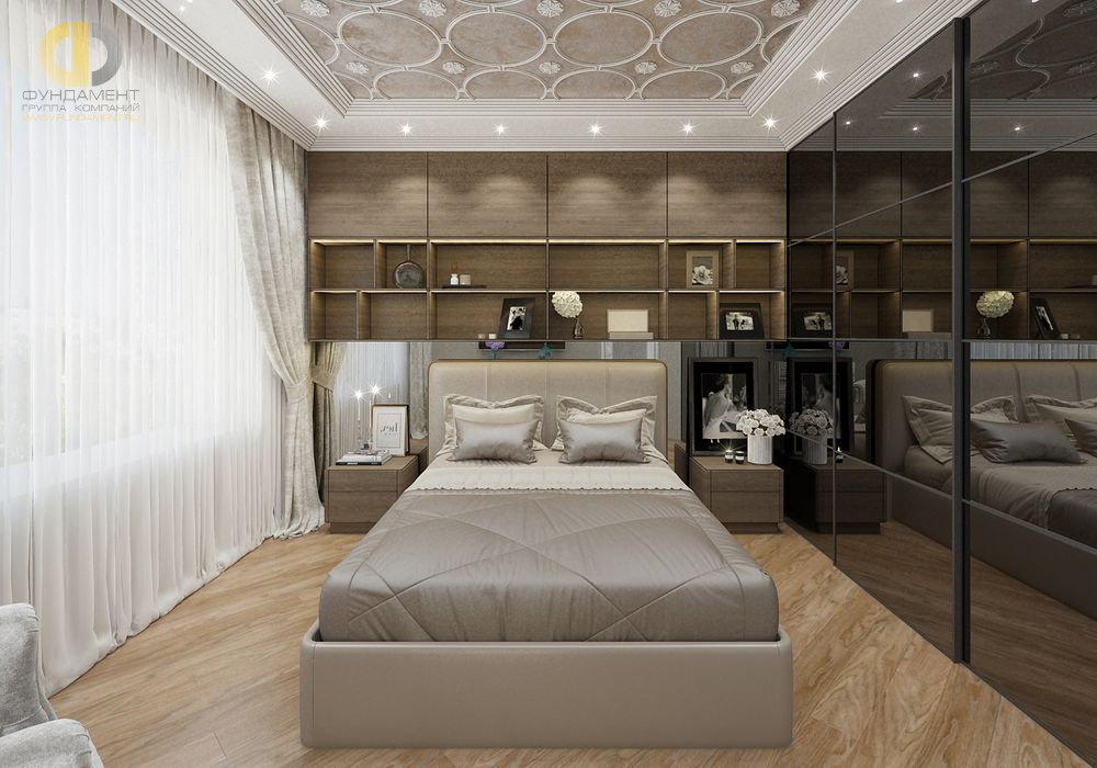 Спальня в стиле дизайна арт-деко (ар-деко) по адресу г. Москва, ул. Народного Ополчения, д. 3, 2018 года
