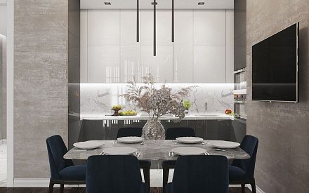 Дизайн интерьера кухни в трёхкомнатной квартире 78 кв.м в стиле ар-деко17