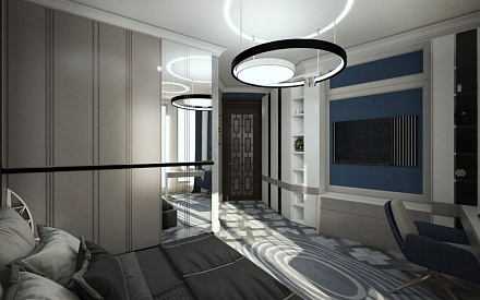 Дизайн интерьера кабинета в четырехкомнатной квартире 276 кв.м в стиле ар-деко