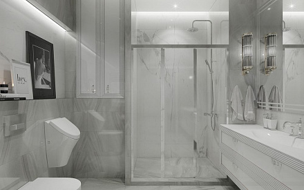 Дизайн интерьера ванной в трёхкомнатной квартире 110 кв.м в стиле современная классика8