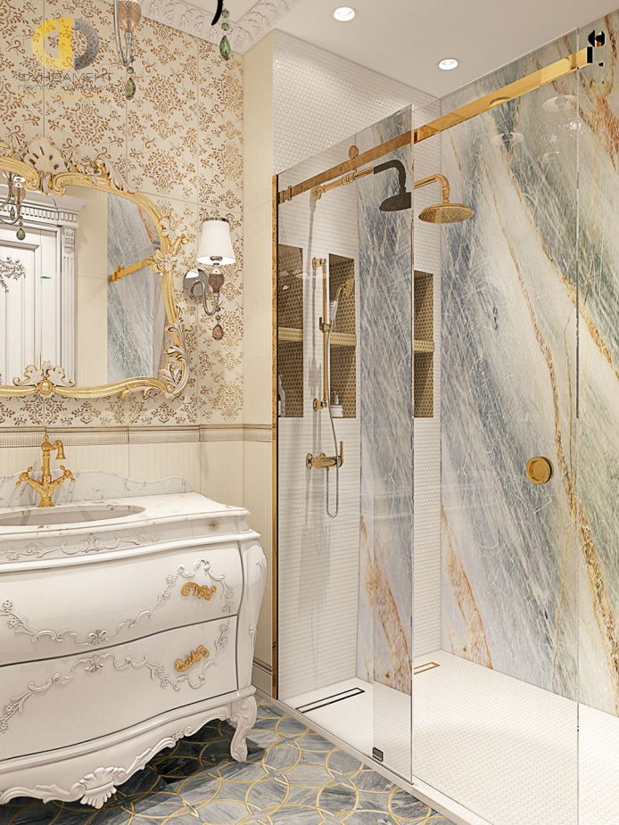 Дизайн интерьера ванной в четырёхкомнатной квартире 144 кв. м в стиле классицизм 22