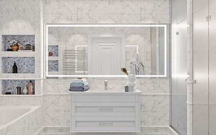 Дизайн интерьера ванной в двухкомнатной квартире 100 кв.м в стиле ар-деко10