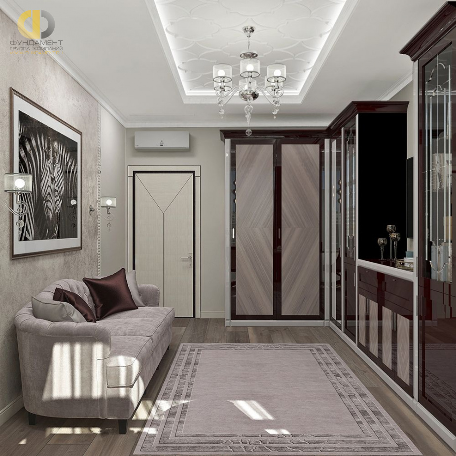 Дизайн интерьера кабинета в четырёхкомнатной квартире 114 кв. м в стиле ар-деко и неоклассика 21