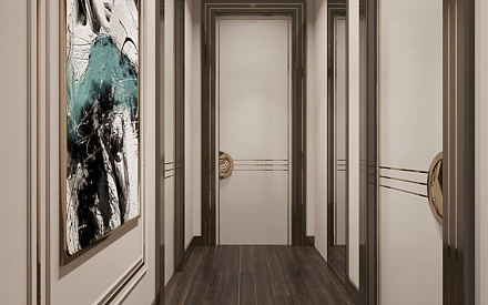 Дизайн интерьера коридора в 3-комнатной квартире 92 кв. м в стиле эклектика 24