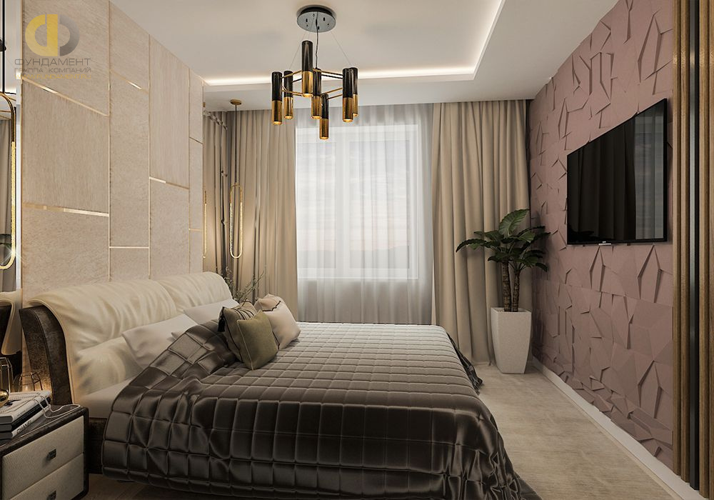 Дизайн интерьера спальни в пятикомнатной квартире 108 кв. м в современном стиле 9