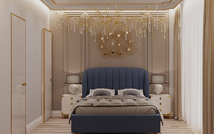 Дизайн интерьера спальни в трёхкомнатной квартире 79 кв.м в современном стиле3