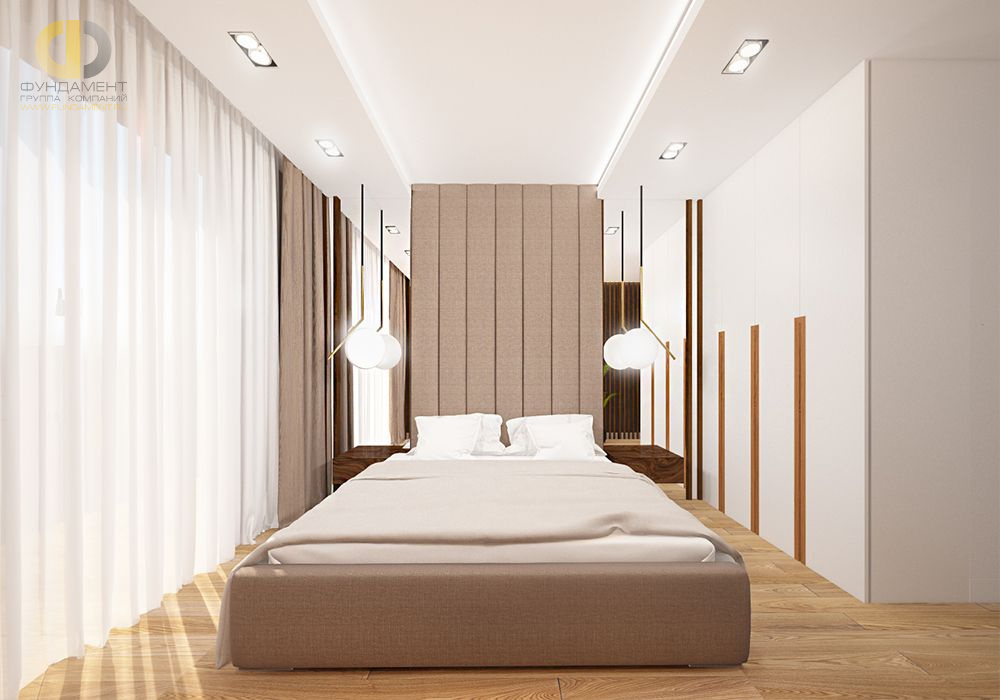 Спальня в стиле дизайна современный по адресу г. Москва, Рублевское шоссе, д. 7, 2019 года