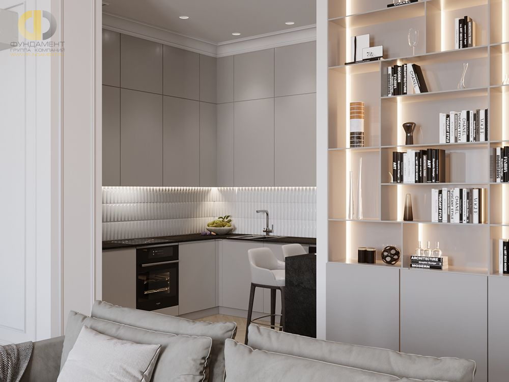 Кухня в стиле дизайна минимализм по адресу г. Москва, улица Малая Бронная, дом 22, 2021 года