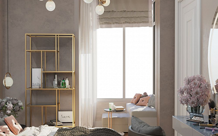 Дизайн интерьера спальни в четырёхкомнатной квартире 98 кв.м в стиле ар-деко19