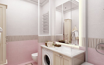 Дизайн интерьера ванной в трёхкомнатной квартире 82 кв.м в стиле неоклассика с элементами прованса14