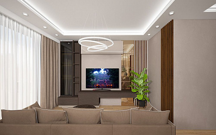 Дизайн интерьера гостиной в трёхкомнатной квартире 95 кв.м в современном стиле3