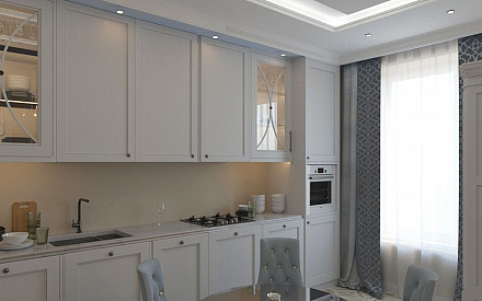 Дизайн интерьера кухни в четырёхкомнатной квартире 117 кв.м в стиле неоклассика8