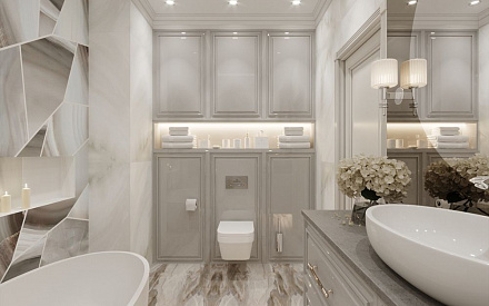 Дизайн интерьера ванной в четырёхкомнатной квартире 134 кв.м в стиле современная классика17