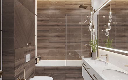 Дизайн интерьера ванной в 6-комнатной квартире 196 кв. м в стиле классика и прованс 17