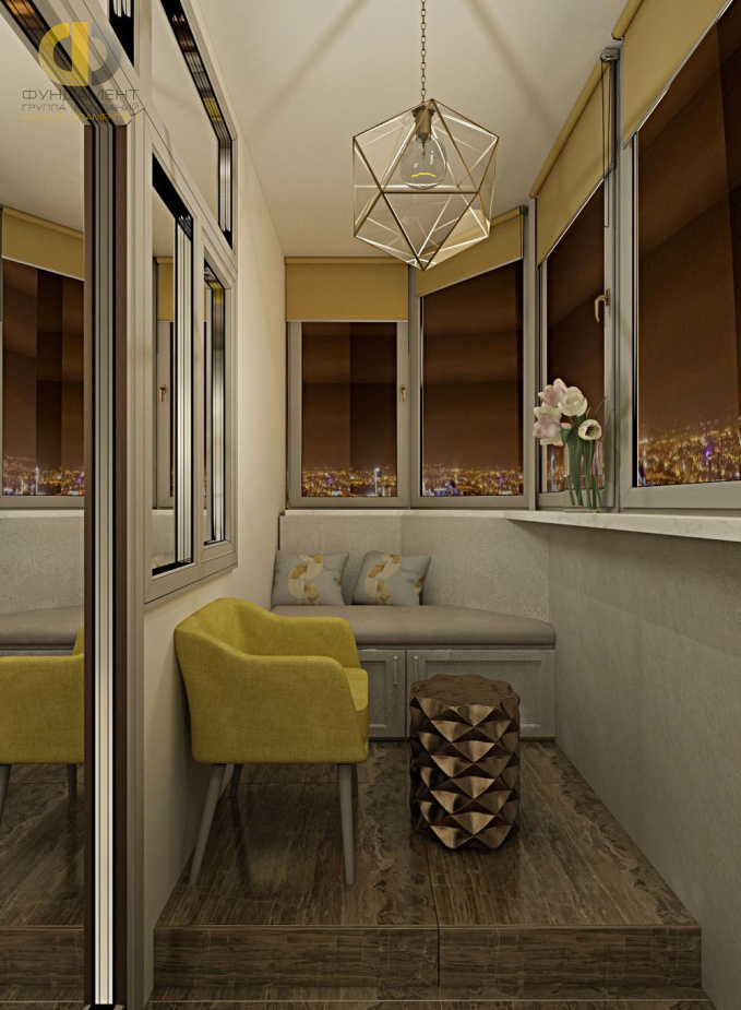 Дизайн интерьера балкона в трёхкомнатной квартире 95 кв.м в стиле ар-деко17