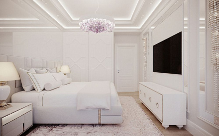 Дизайн интерьера спальни в четырёхкомнатной квартире 101 кв.м в стиле неоклассика8