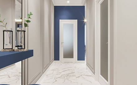 Дизайн интерьера коридора в двухкомнатной квартире 47 кв.м в стиле современная классика1