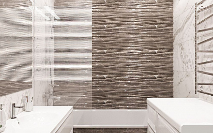 Дизайн интерьера ванной в двухкомнатной квартире 81 кв.м в стиле неоклассика с элементами ар-деко2