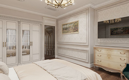 Дизайн интерьера спальни в четырёхкомнатной квартире 163 кв.м в классическом стиле10