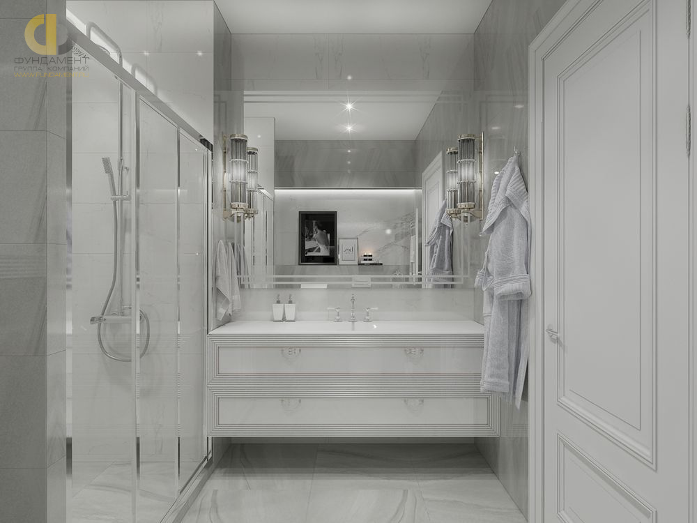 Дизайн интерьера ванной в трёхкомнатной квартире 110 кв.м в стиле современная классика6