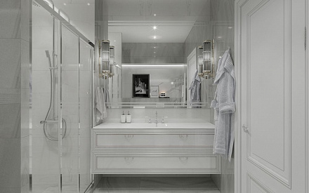 Дизайн интерьера ванной в трёхкомнатной квартире 110 кв.м в стиле современная классика6