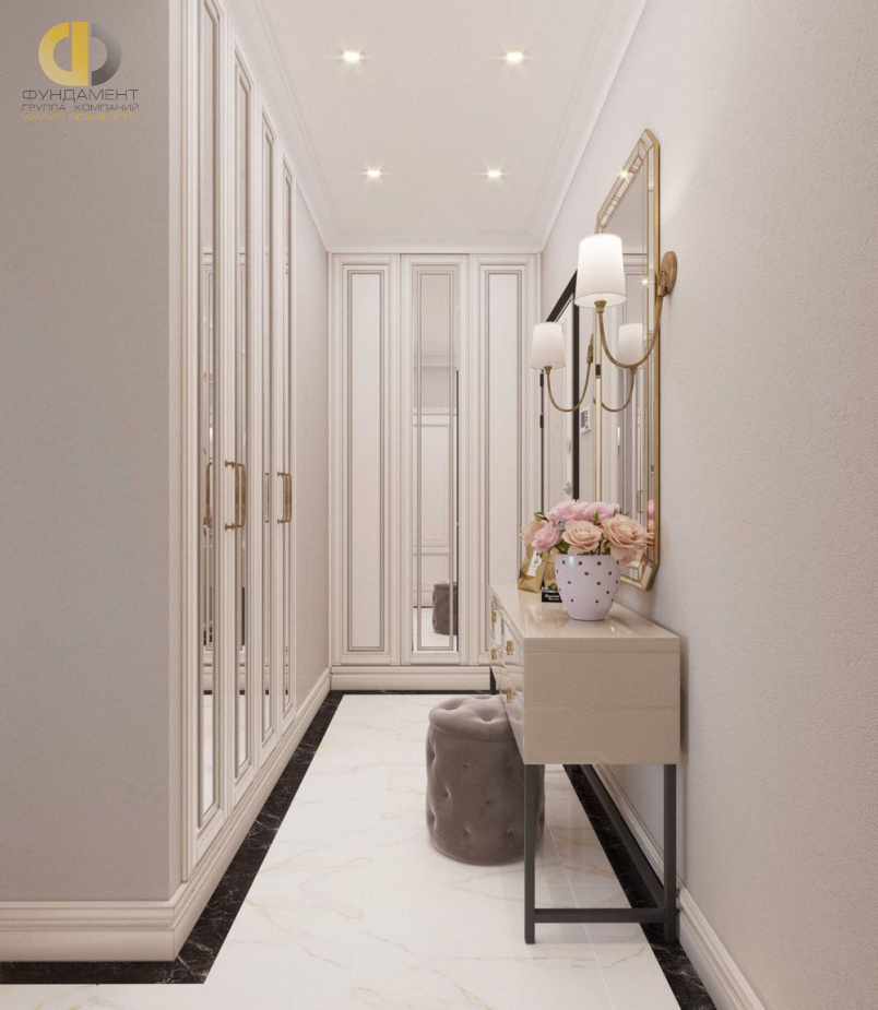 Дизайн интерьера коридора в двухкомнатной квартире 42 кв.м в стиле современная классика