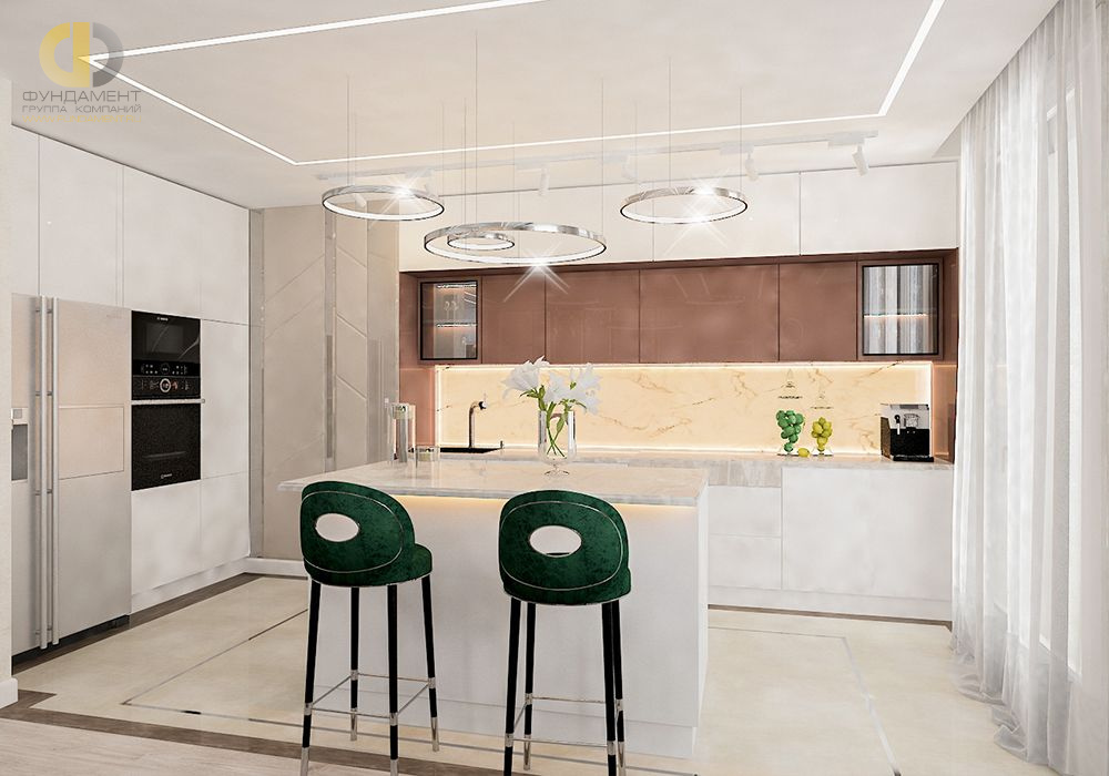 Кухня в стиле дизайна современный по адресу МО, г. Реутов, ул. Лесная, д. 11, 2020 года