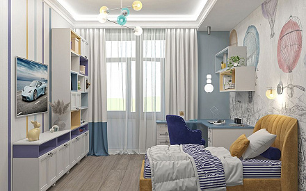 Дизайн интерьера детской в четырёхкомнатной квартире 114 кв. м в стиле ар-деко и неоклассика 24