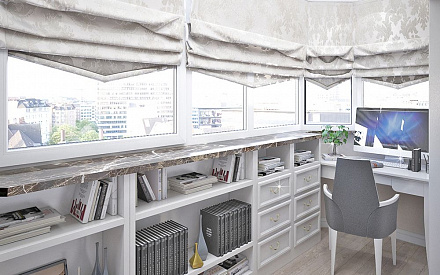 Дизайн интерьера балкона в шестикомнатной квартиры 185 кв.м в стиле неоклассика с элементами ар-деко 15