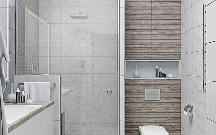Дизайн интерьера ванной в трёхкомнатной квартире 101 кв.м в современном стиле6