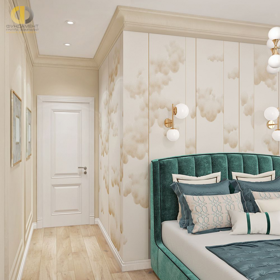 Дизайн интерьера спальни в трёхкомнатной квартире 65 кв.м в стиле ар-деко12