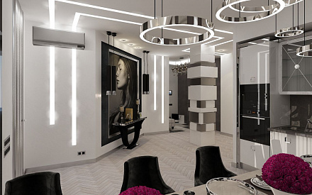 Дизайн интерьера коридора в 3-комнатной квартире 144 кв. м