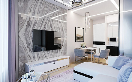 Дизайн интерьера гостиной в 3х-комнатной квартире 70 кв.м в современном стиле8