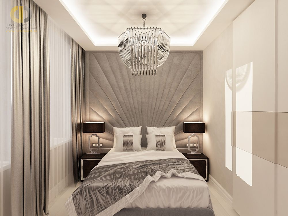 Спальня в стиле дизайна современный по адресу г. Москва, ул. Мосфильмовская, д. 88, к. 4, 2018 года
