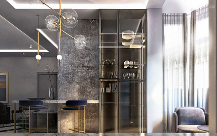 Дизайн интерьера кухни в четырёхкомнатной квартире 131 кв. м в современном стиле 13