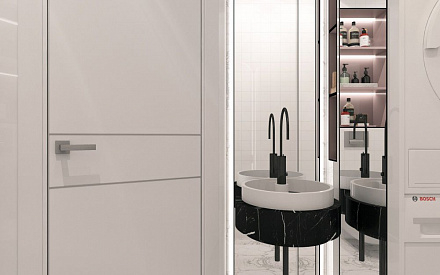 Дизайн интерьера ванной в трёхкомнатной квартире 59 кв.м в стиле эклектика5