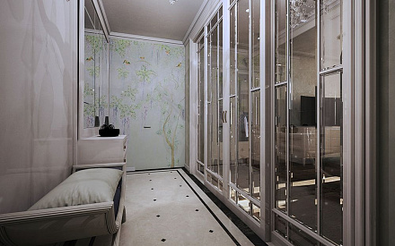 Дизайн интерьера коридора в двухкомнатной квартире 61 кв.м в классическом стиле