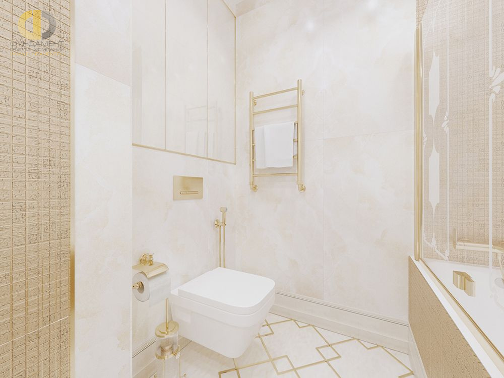 Дизайн интерьера ванной в 4-комнатной квартире 126 кв. м в стиле неоклассика  – фото 859