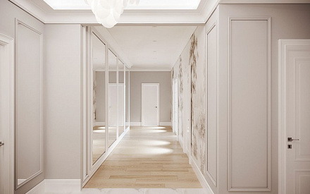 Дизайн интерьера коридора в четырёхкомнатной квартире 101 кв.м в стиле неоклассика6