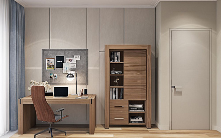 Дизайн интерьера кабинета в трёхкомнатной квартире 135 кв.м в современном стиле22