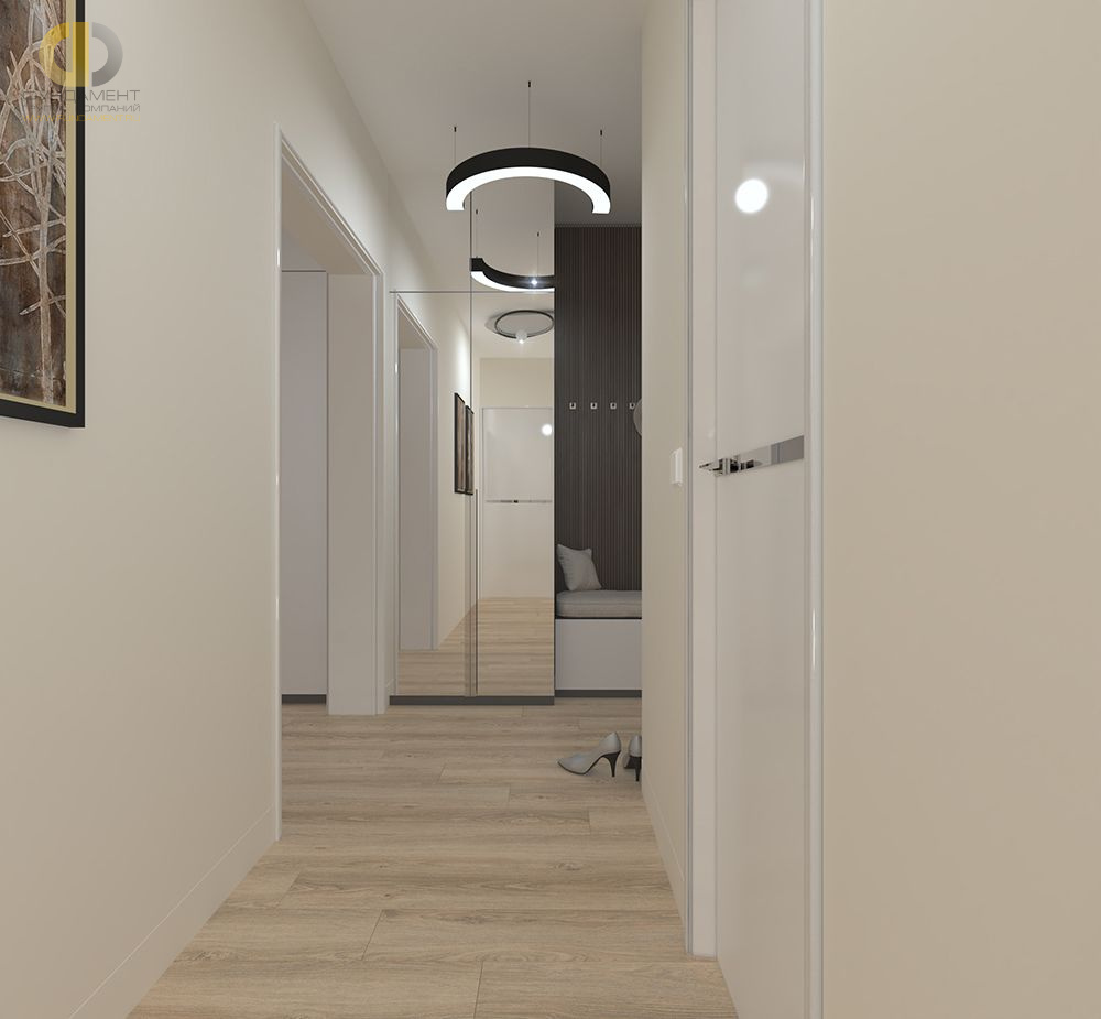 Дизайн коридора в сером цвете - фото