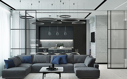 Дизайн интерьера гостиной в трёхкомнатной квартире 101 кв.м в современном стиле22