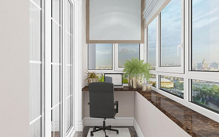 Дизайн интерьера балкона в трёхкомнатной квартире 110 кв.м в стиле современная классика19