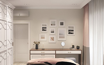 Дизайн интерьера спальни в трёхкомнатной квартире 80 кв.м в стиле неоклассика11