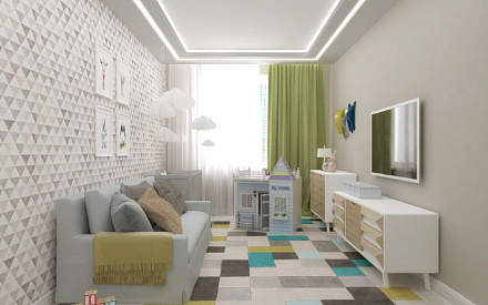 Дизайн интерьера детской в трёхкомнатной квартире в эко-стиле