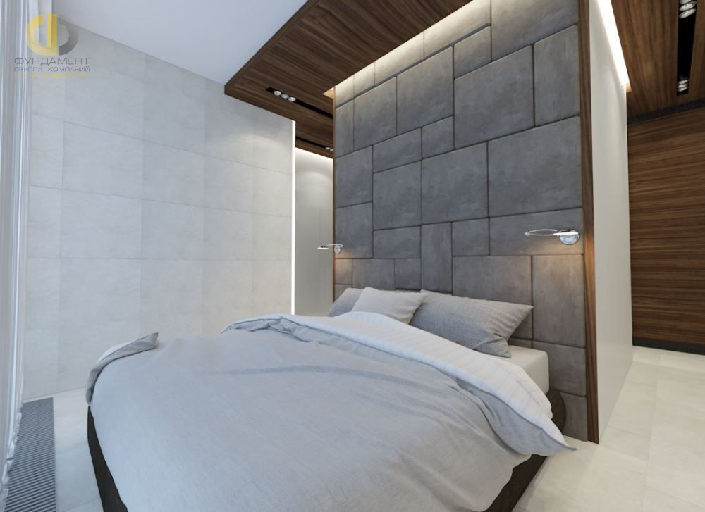 Спальня в стиле дизайна минимализм по адресу г. Москва, ул. Мосфильмовская, д. 8, 2015 года