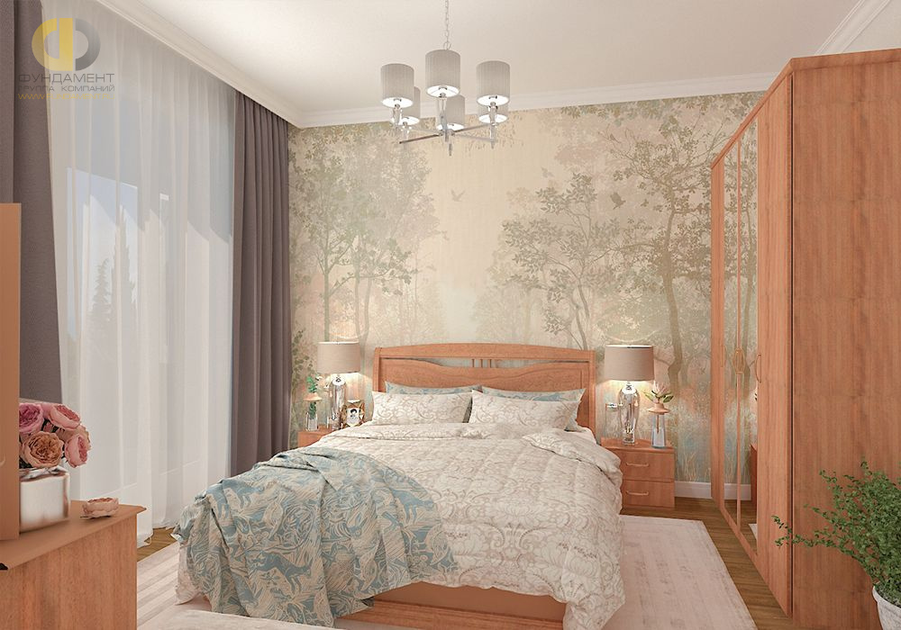 Спальня в стиле дизайна эклектика по адресу МО, г. Химки, ул. Кудрявцева, д. 12, 2019 года