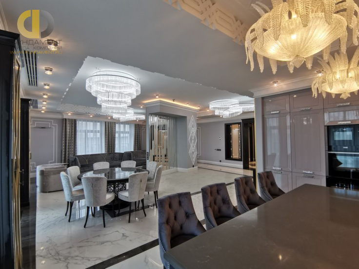 Фото ремонта кухни в четырёхкомнатной квартире 276 кв. м в стиле ар-деко  – фото 3